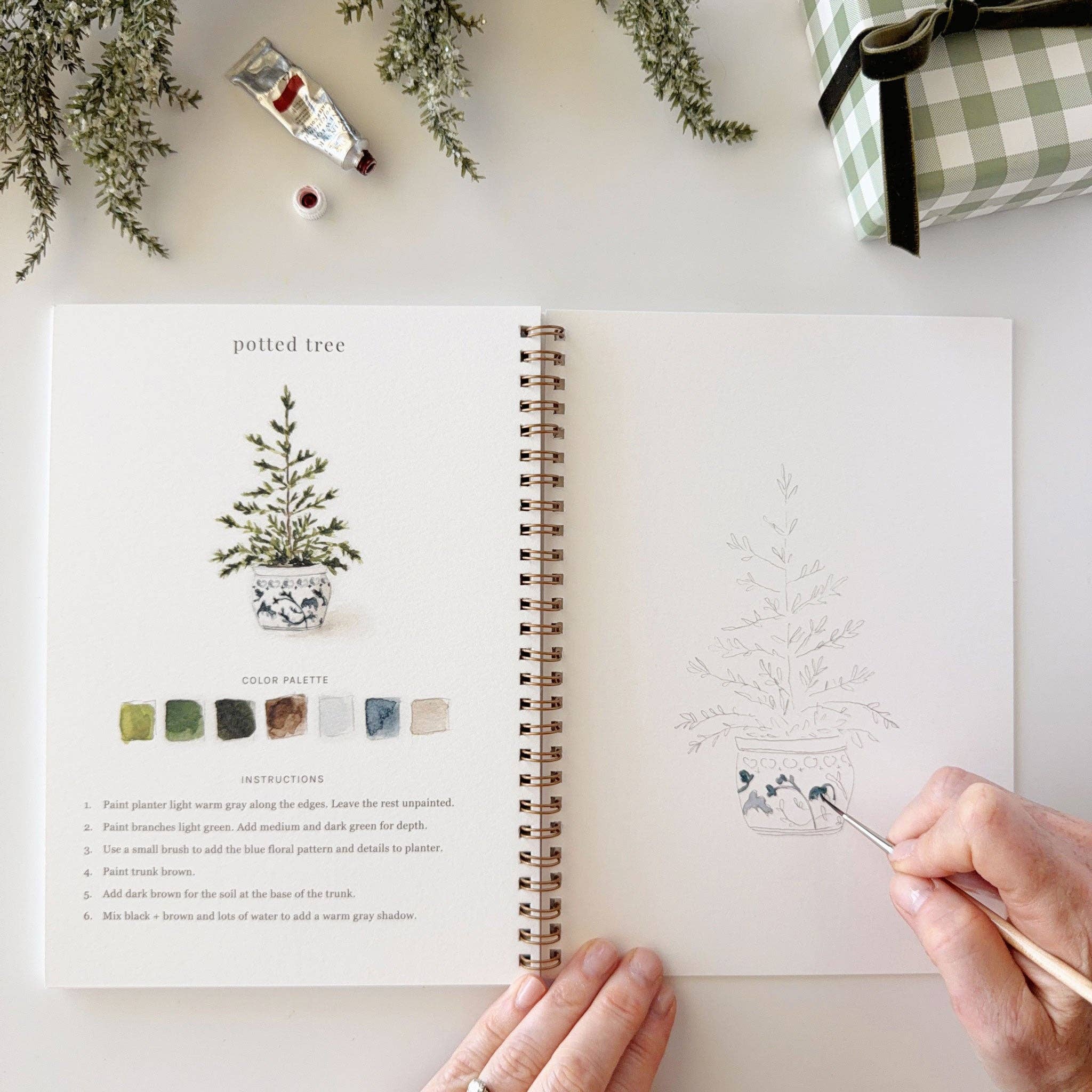 Classic Christmas Watercolor Workbook - Joy Gift Shoppe