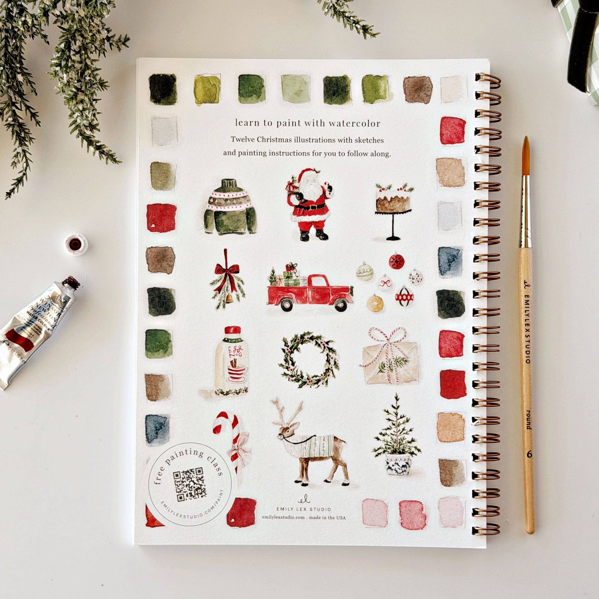 Classic Christmas Watercolor Workbook - Joy Gift Shoppe