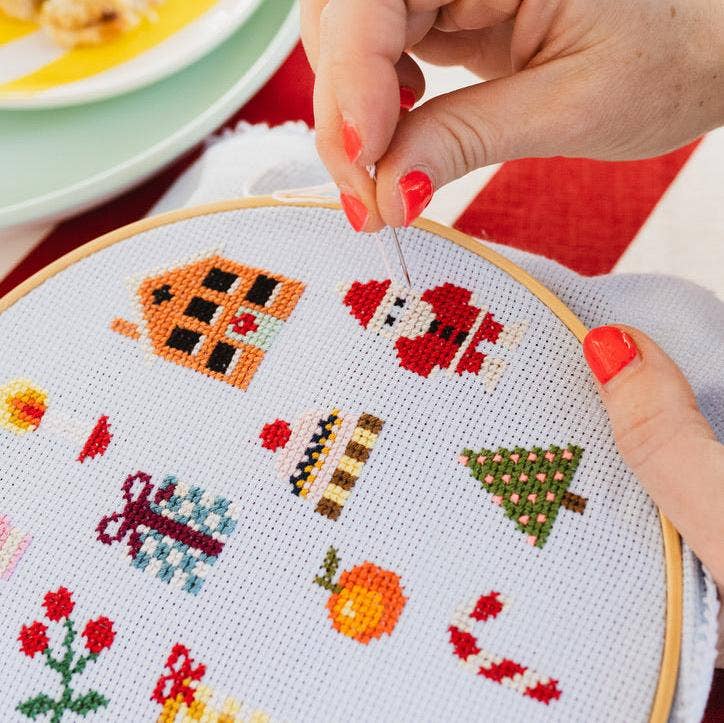 Colorful Beginner Christmas Cross Stitch Kit - Joy
