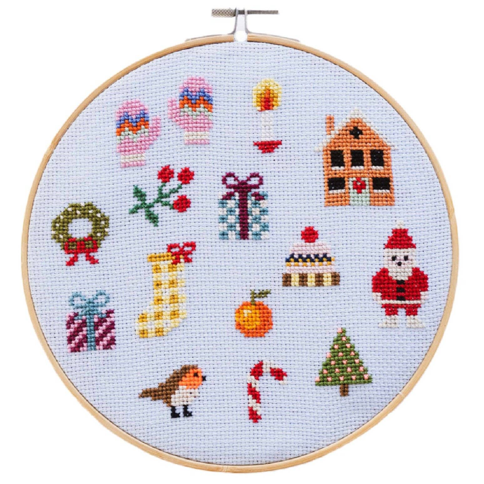 Colorful Beginner Christmas Cross Stitch Kit - Joy