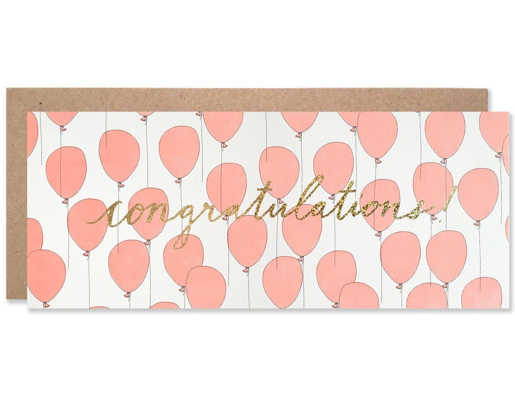 Congratulations Balloons With Gold Glitter Foil - Joy