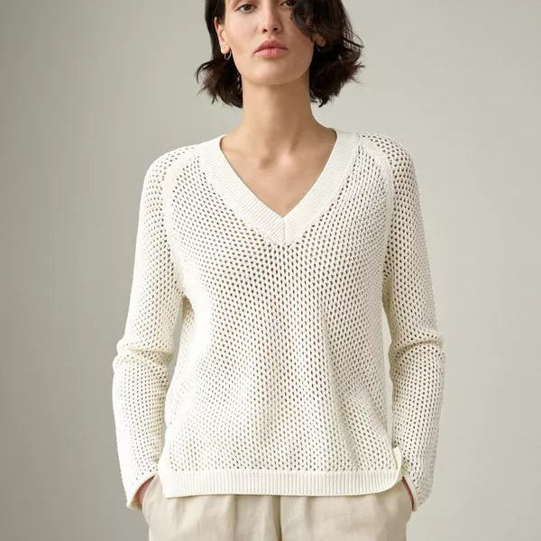 Cotton Mesh V Neck - Joy