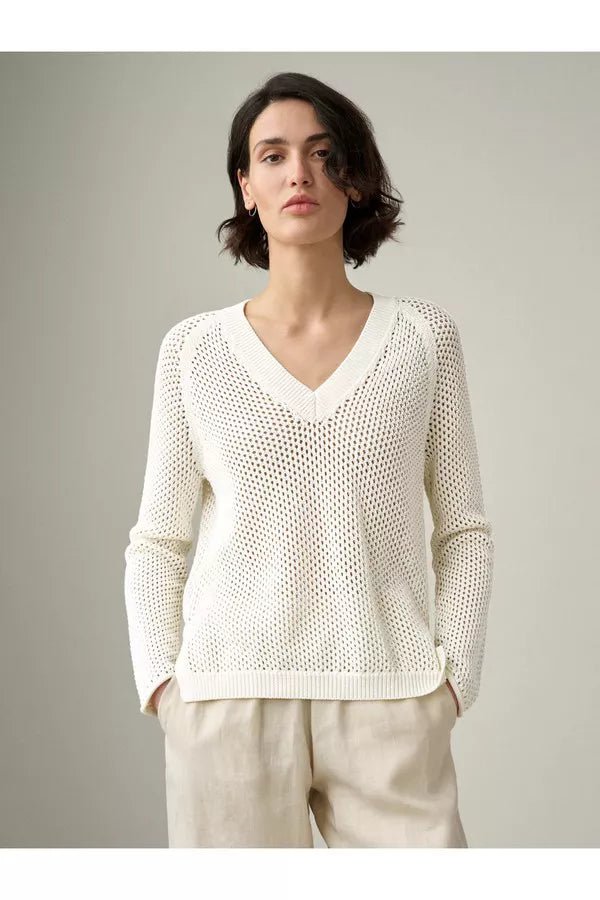 Cotton Mesh V Neck - Joy