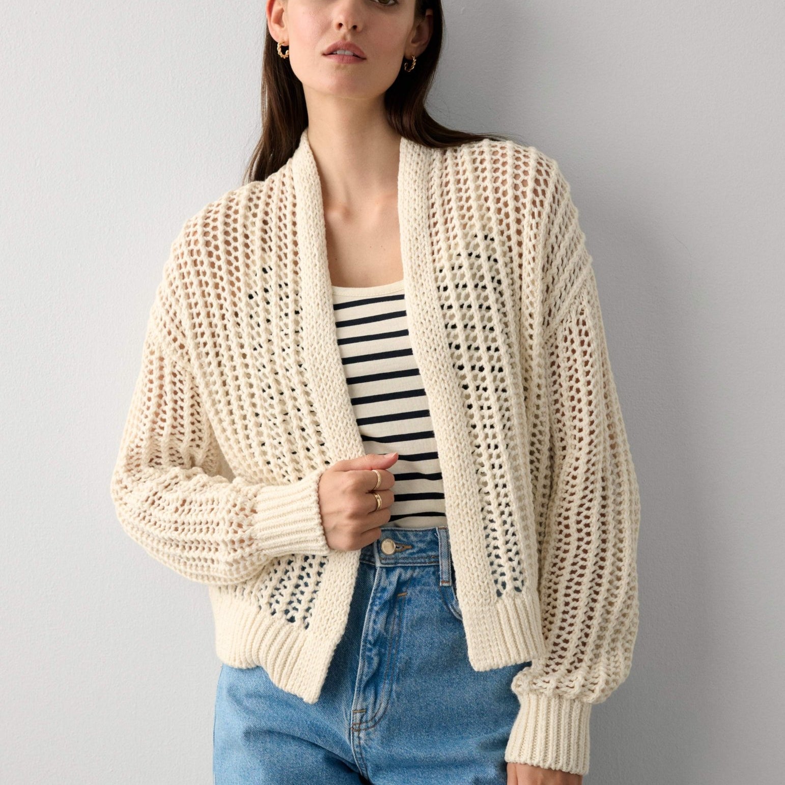 Cotton Open Knit Cardigan – Joy