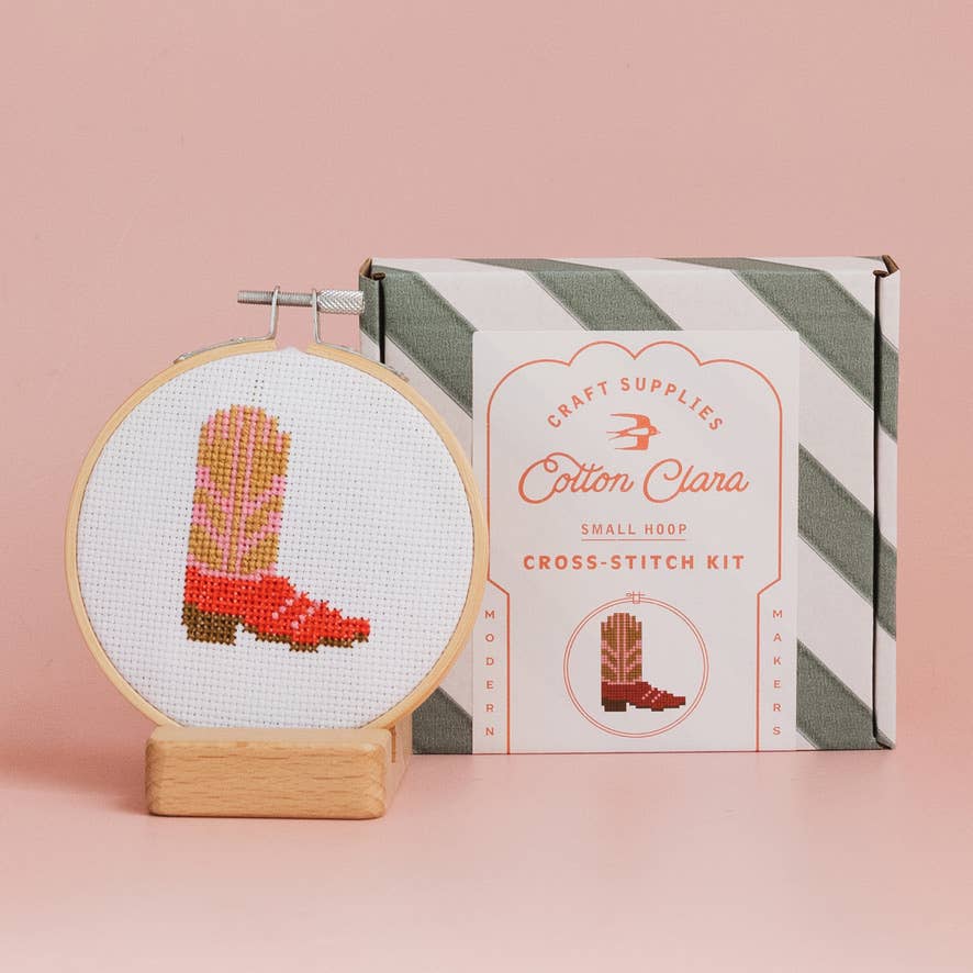 Cowboy Boot Cross Stitch Kit - Joy