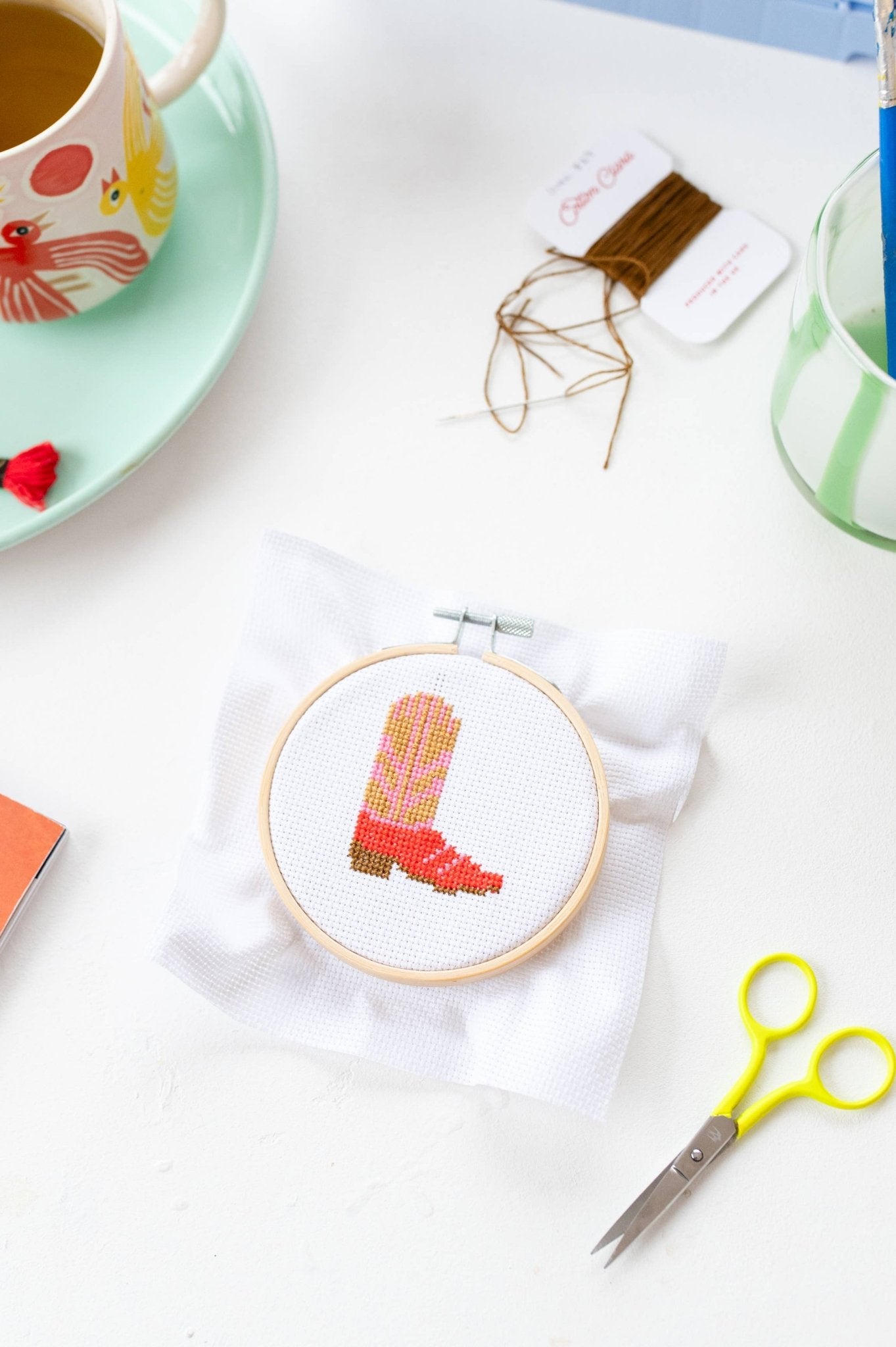 Cowboy Boot Cross Stitch Kit - Joy