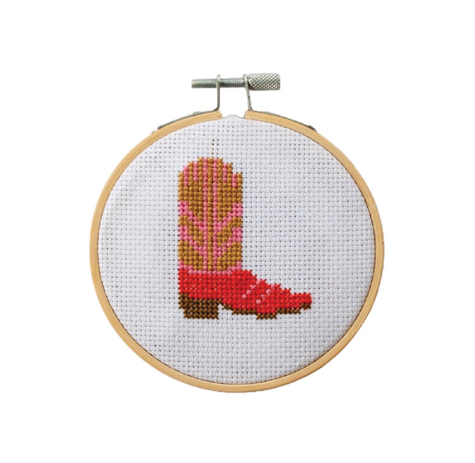 Cowboy Boot Cross Stitch Kit - Joy