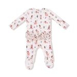 Cowgirl Dogs - 2 Way Zipper Ruffle Back Footie - Joy