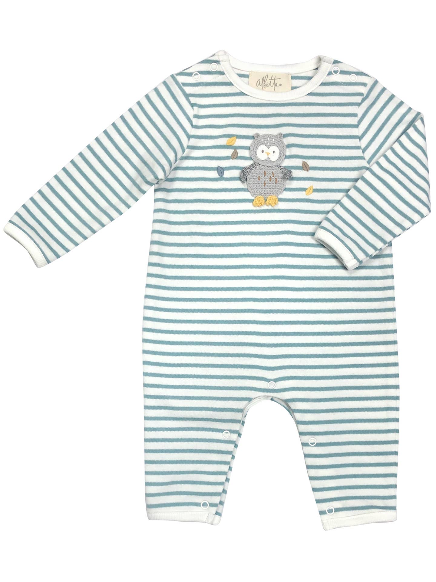 Crochet Oliver Owl Teal Babygro - Joy