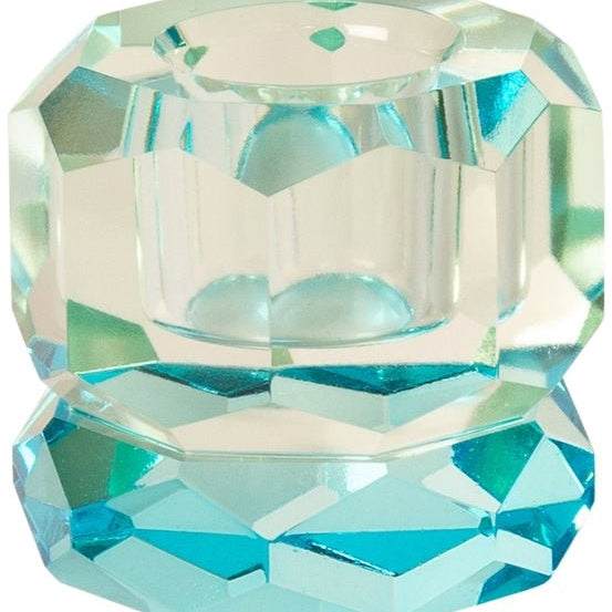 Crystal Candle Holder, Blue/Light Mint - Joy