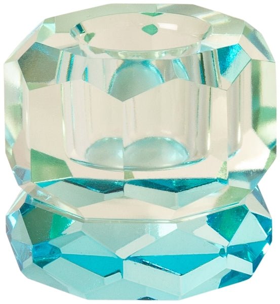 Crystal Candle Holder, Blue/Light Mint - Joy