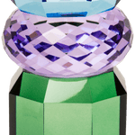 Crystal Candle Holder, Green/Violet/Cobalt - Joy
