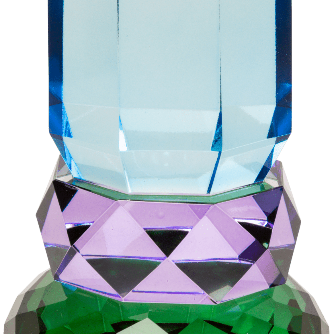 Crystal Candle Holder, Green/Violet/Cobalt - Joy