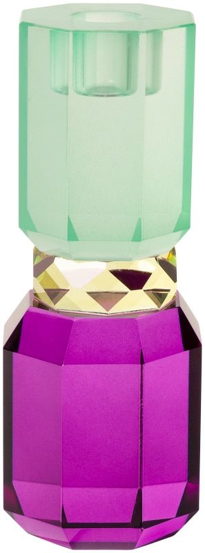 Crystal Candle Holder, Plum/Neon/Opal - Joy