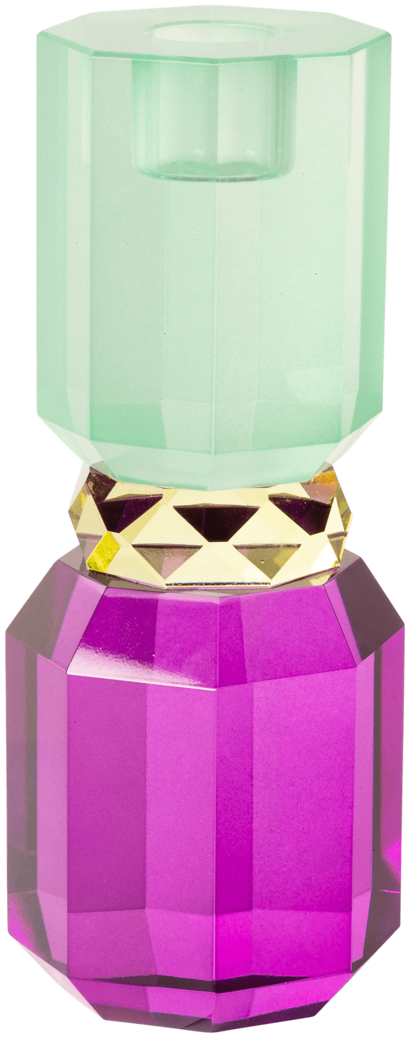 Crystal Candle Holder, Plum/Neon/Opal - Joy