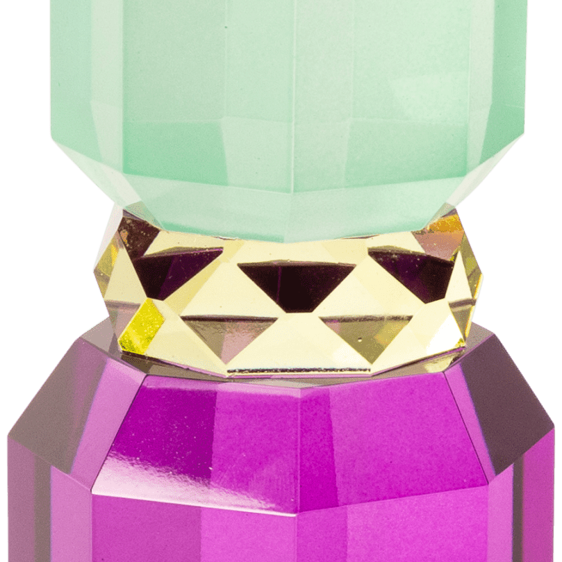 Crystal Candle Holder, Plum/Neon/Opal - Joy