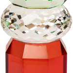 Crystal Candle Holder, Red/Clear/Light Mint - Joy