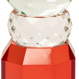 Crystal Candle Holder, Red/Clear/Light Mint - Joy