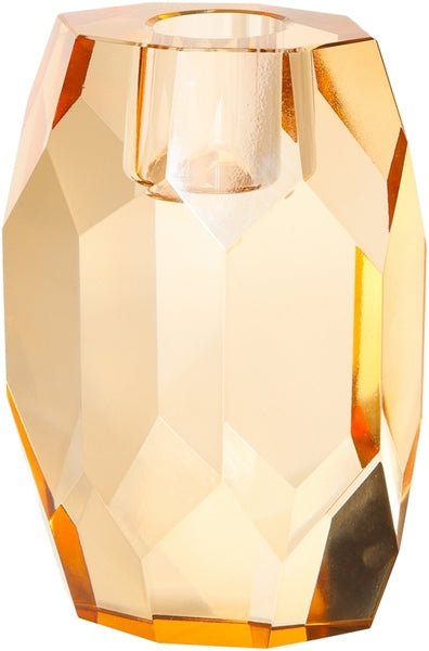 Crystal Candle Holder, Small Vase Shape, Light Orange - Joy