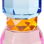 Crystal Candle Holder, Violet/Amber/Cobalt - Joy