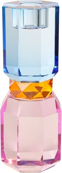 Crystal Candle Holder, Violet/Amber/Cobalt - Joy