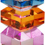 Crystal Candle Holder, Violet/Amber/Cobalt - Joy