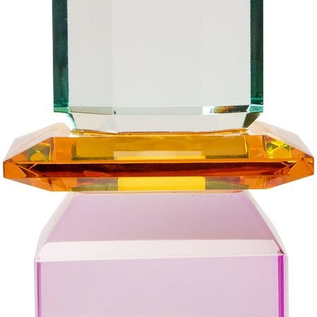 Crystal Candle Holder, Violet/Amber/Light Mint - Joy