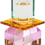 Crystal Candle Holder, Violet/Amber/Light Mint - Joy