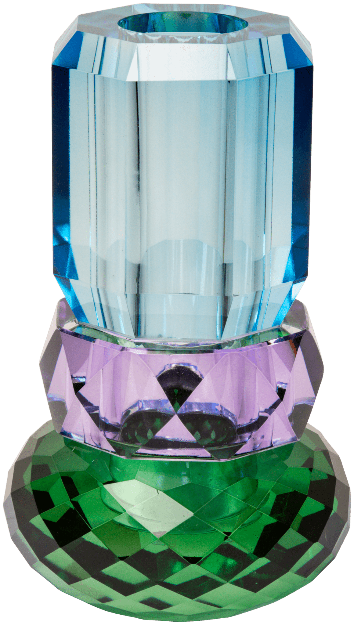 Crystal Vase, Green/Violet/Cobalt - Joy