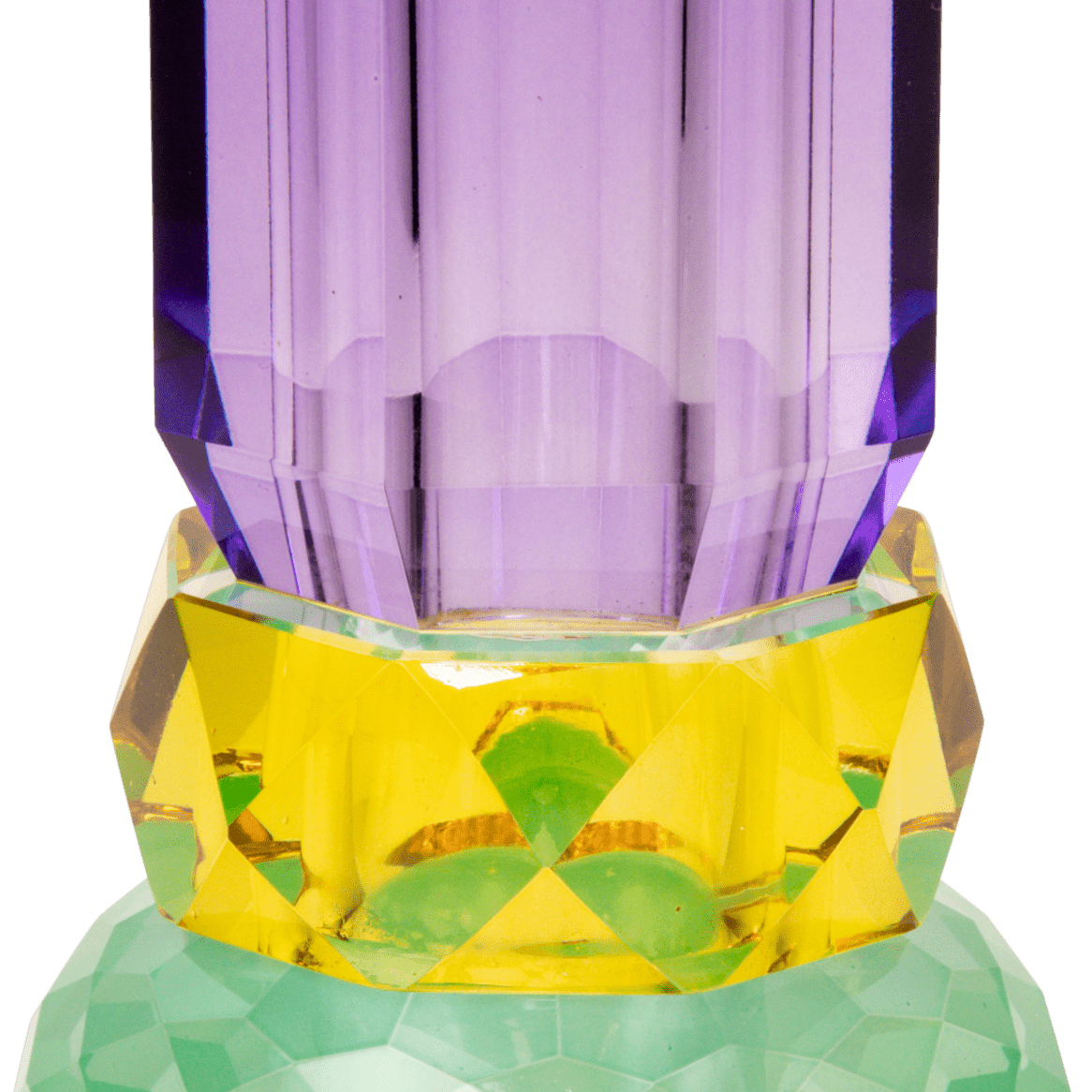 Crystal Vase, Mint/Yellow/Violet - Joy