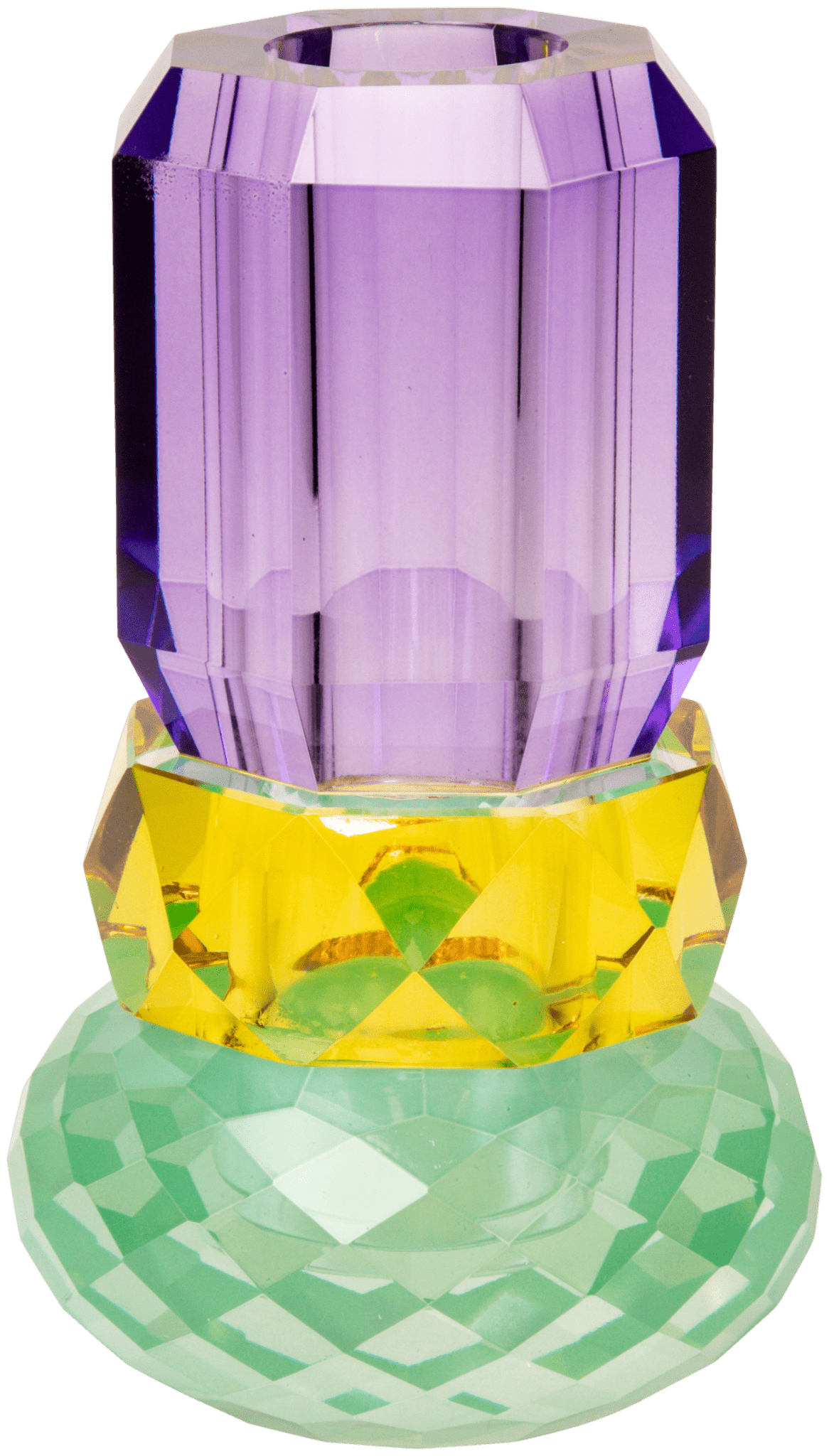 Crystal Vase, Mint/Yellow/Violet - Joy