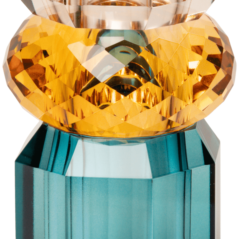 Crystal Vase, Petrol/Amber/Peach - Joy