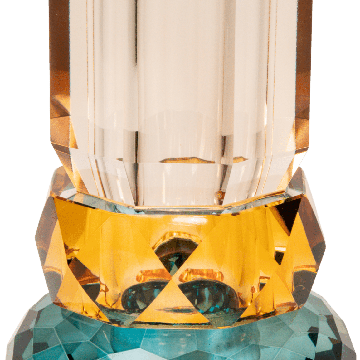 Crystal Vase, Petrol/Amber/Peach - Joy