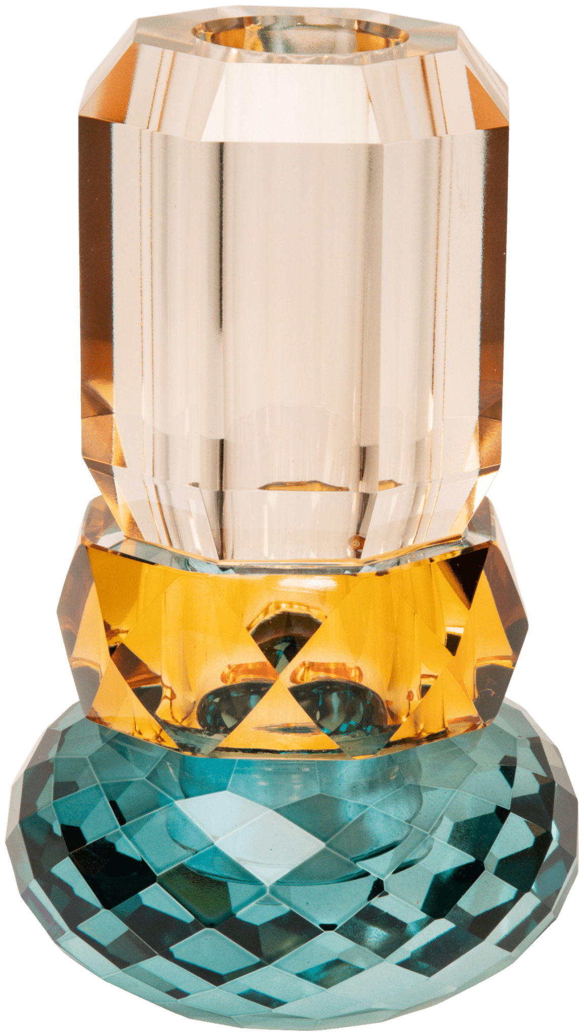 Crystal Vase, Petrol/Amber/Peach - Joy