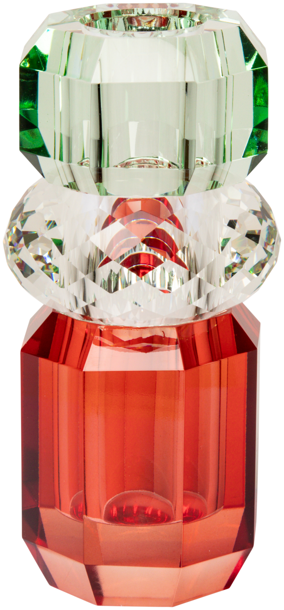 Crystal Vase, Red/Clear/Light Mint - Joy