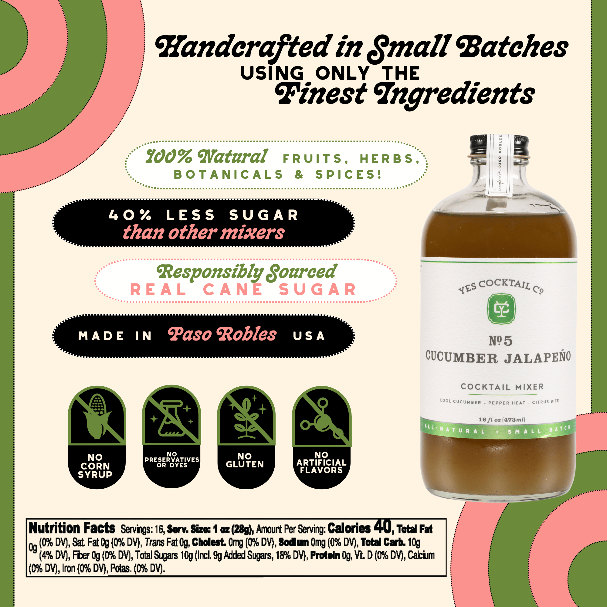 Cucumber Jalapeño Cocktail Mixer - Joy