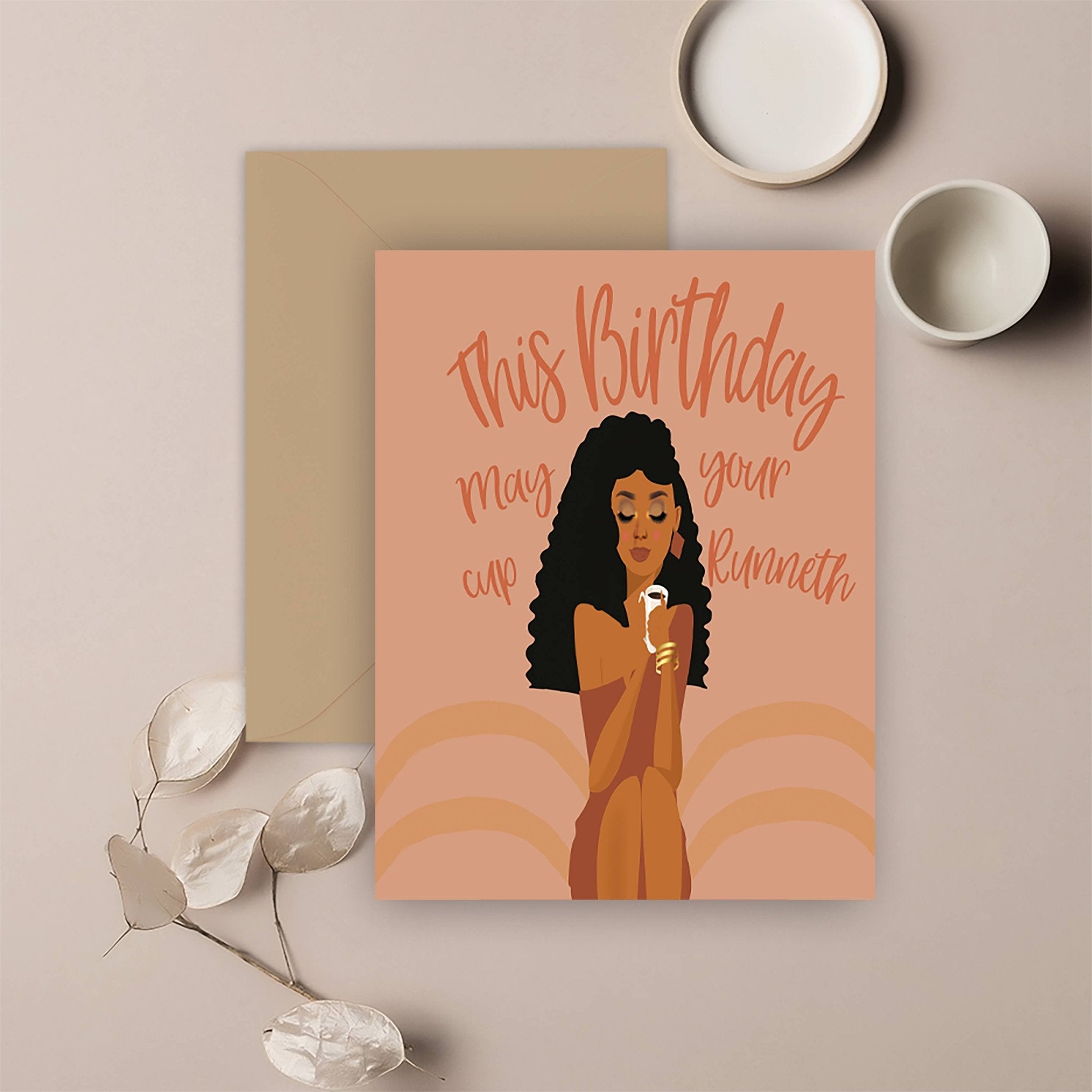 Cup Runneth Over Birthday Card - Joy Gift Shoppe