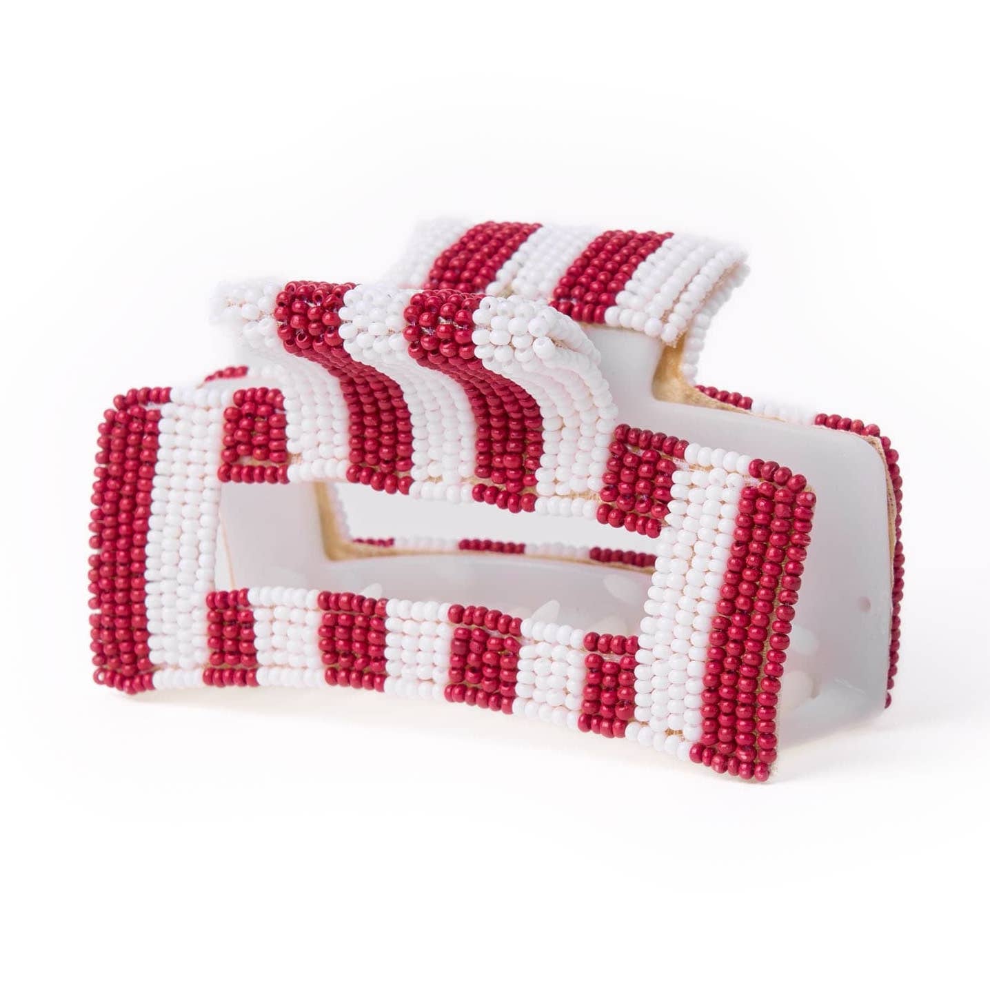 Game Day Striped Beaded Claw Clip