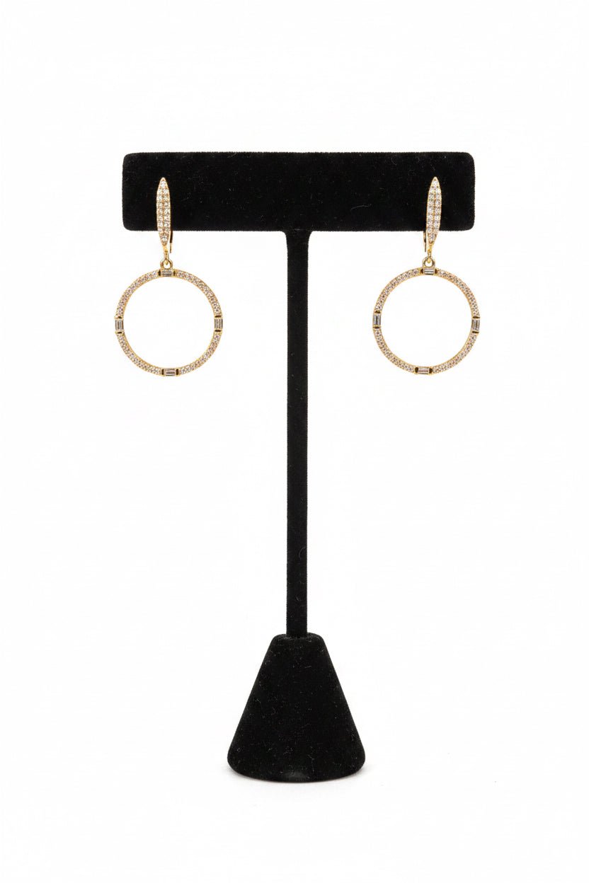 Diamond Circle Drop Earrings - Joy Gift Shoppe