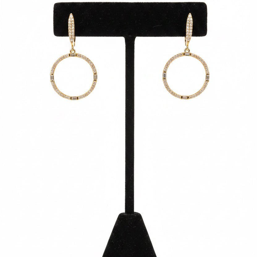 Diamond Circle Drop Earrings - Joy Gift Shoppe