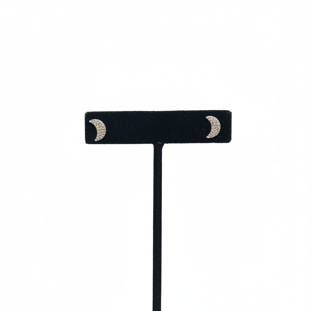 Diamond Crescent Moon Earrings - Joy Gift Shoppe