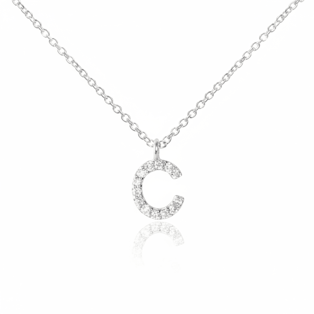 Diamond Letter "C" Necklace - Joy Gift Shoppe