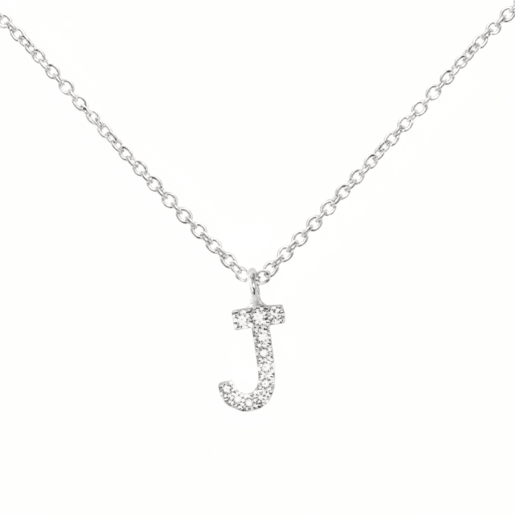 Diamond Letter "J" Necklace - Joy Gift Shoppe