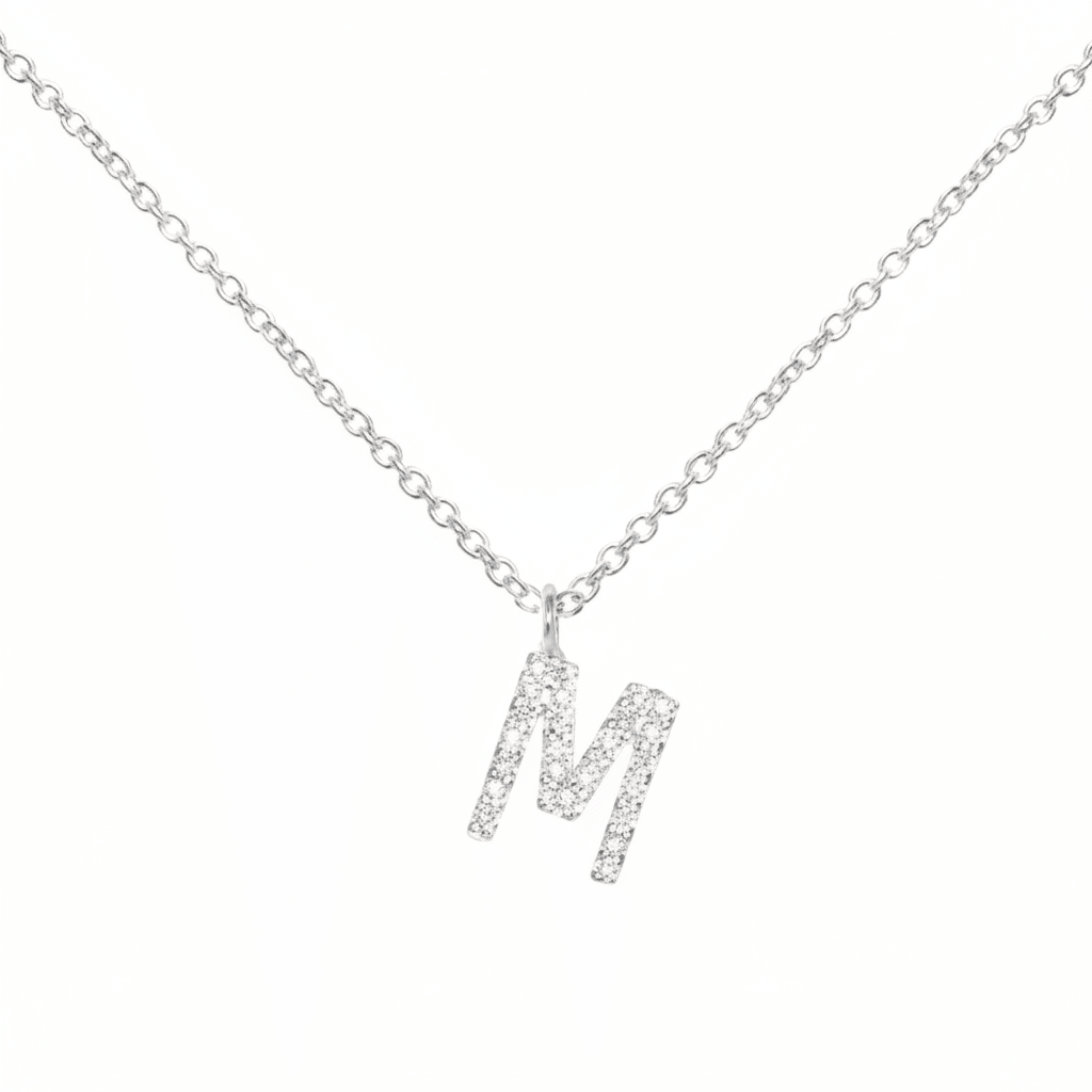 Diamond Letter "M" Necklace - Joy Gift Shoppe