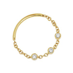 Diamond Triple Bezel Chain Ring Size 7 - Joy Gift Shoppe