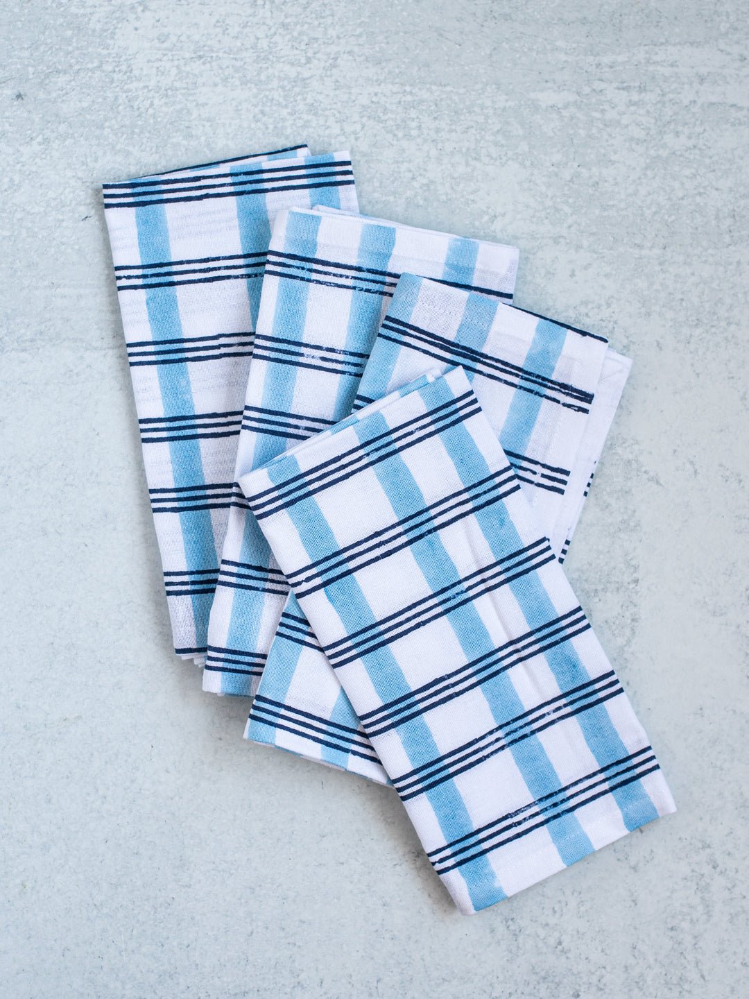 Dinner Napkins (Set of 4) - Plaid, Navy & Uniform Blue - Joy