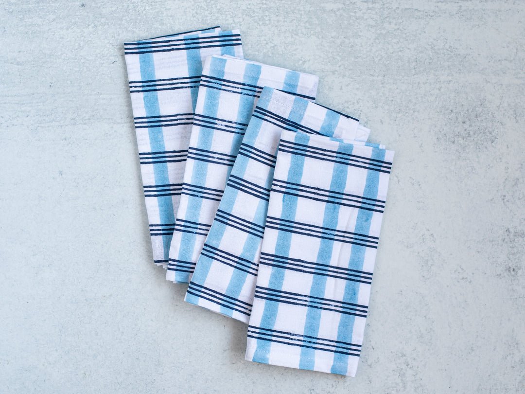 Dinner Napkins (Set of 4) - Plaid, Navy & Uniform Blue - Joy