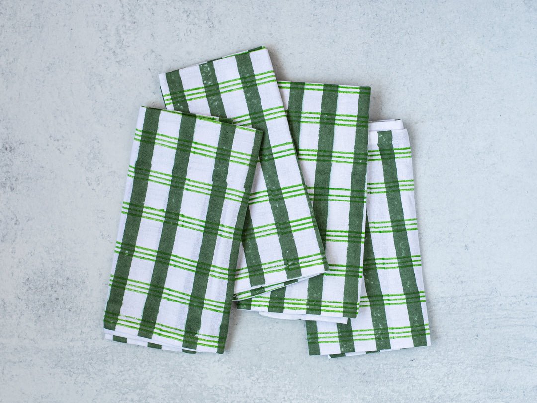 Dinner Napkins (Set of 4) - Plaid, Sage & Vine - Joy