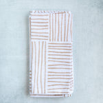 Dinner Napkins (set of 4) - Striped (Large), Gold - Joy