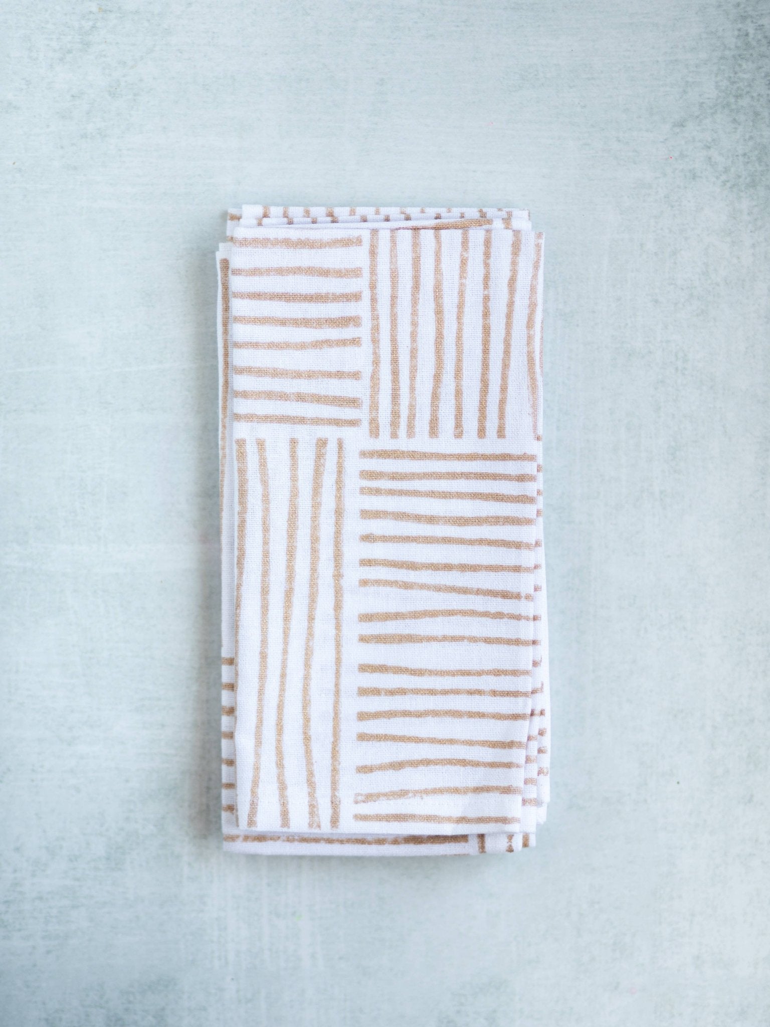 Dinner Napkins (set of 4) - Striped (Large), Gold - Joy